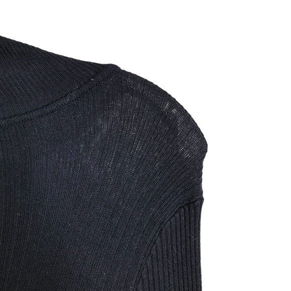 DG2 By Diane Gilman Women's Sweater Navy Blue Ribbed Flared Sleeves Turtleneck M - Picture 4 of 8